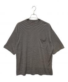 COMOLI（コモリ）の古着「サマーウール天竺Tシャツ（border）」｜ブラック