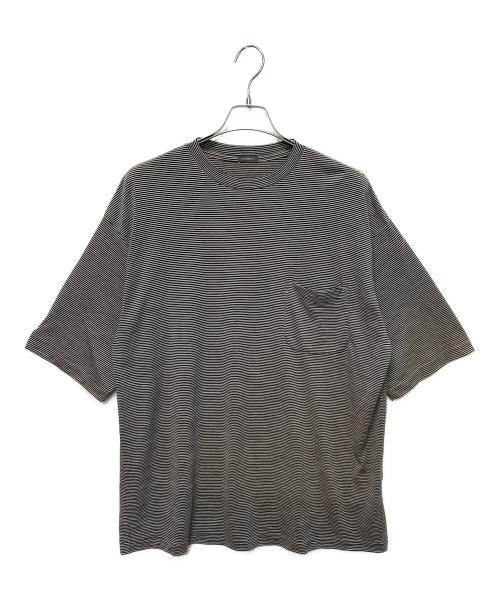 COMOLI（コモリ）COMOLI (コモリ) サマーウール天竺Tシャツ（border） ブラック サイズ:4の古着・服飾アイテム