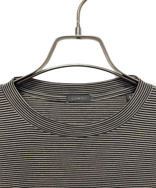 COMOLI（コモリ）COMOLI (コモリ) サマーウール天竺Tシャツ（border） ブラック サイズ:4の古着・服飾アイテム
