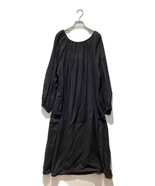 EVERYDAY I LIKE.（エヴリデイ アイ ライク）EVERYDAY I LIKE. (エヴリデイ アイ ライク) Linen Off Shoulder Dress ブラック サイズ:FREEの古着・服飾アイテム