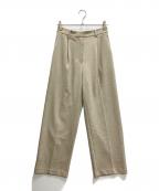 CLANEクラネ）の古着「2WAY TUCK STRAIGHT PANTS」｜ベージュ