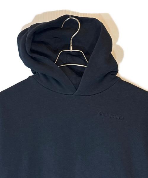 BALENCIAGA（バレンシアガ）BALENCIAGA (バレンシアガ) ロゴ刺繍プルオーバーパーカー ブラック サイズ:SIZE 10の古着・服飾アイテム