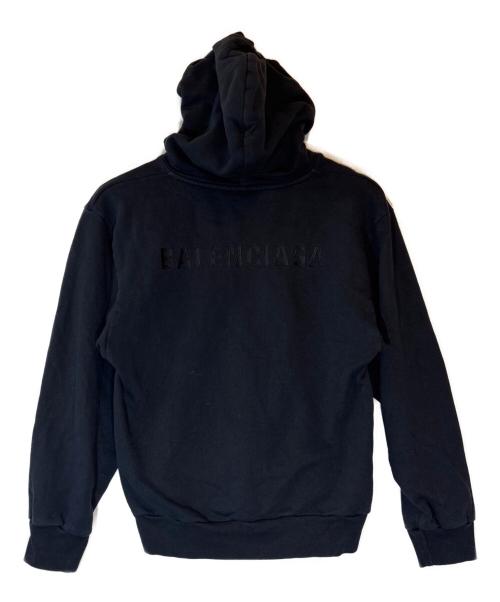 BALENCIAGA（バレンシアガ）BALENCIAGA (バレンシアガ) ロゴ刺繍プルオーバーパーカー ブラック サイズ:SIZE 10の古着・服飾アイテム