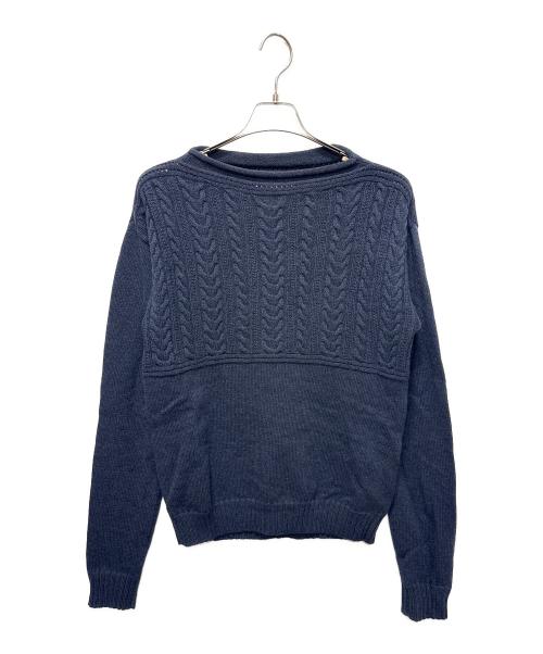 Maison Margiela（メゾンマルジェラ）Maison Margiela (メゾンマルジェラ) ハーフ ケーブル アラン ニット ネイビー サイズ:Sの古着・服飾アイテム