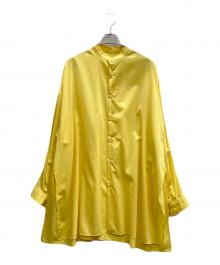 Graphpaper（グラフペーパー）の古着「Silicon Poplin Deep Slit Band Collar Shirt」｜イエロー