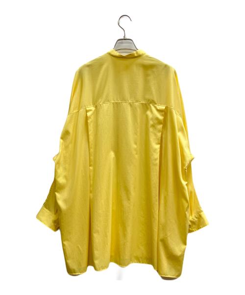 Graphpaper（グラフペーパー）Graphpaper (グラフペーパー) Silicon Poplin Deep Slit Band Collar Shirt イエローの古着・服飾アイテム