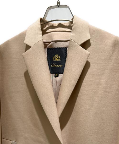 DRAWER（ドゥロワー）DRAWER (ドゥロワー) Wool Silk Pink Tailored Coat Elegant/ウールシルクピンクテーラードコート/6525-234-0727 ピンク サイズ:36の古着・服飾アイテム