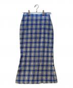 holidayホリデー）の古着「CHECK SLIM SKIRT」｜ブルー
