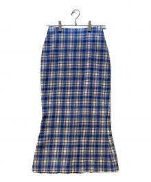 holiday（ホリデー）の古着「CHECK SLIM SKIRT」｜ブルー