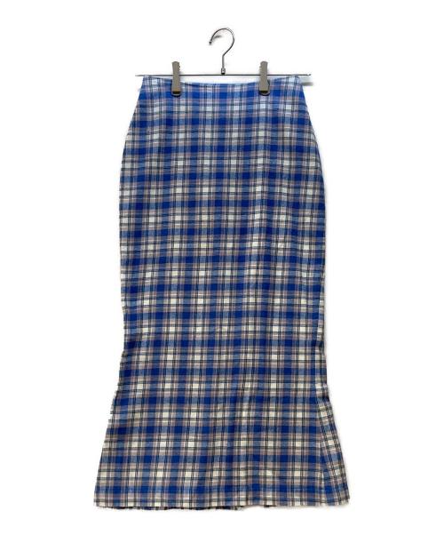 holiday（ホリデー）holiday (ホリデー) CHECK SLIM SKIRT ブルー サイズ:FREEの古着・服飾アイテム