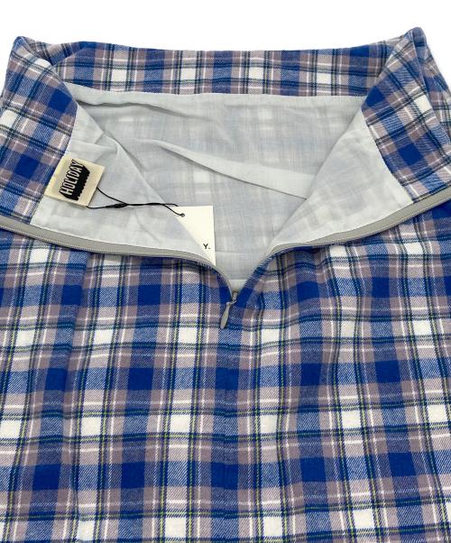 holiday（ホリデー）holiday (ホリデー) CHECK SLIM SKIRT ブルー サイズ:FREEの古着・服飾アイテム