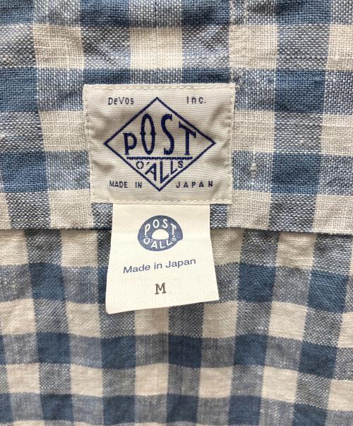 POST O'ALLS（ポストオーバーオールズ）POST O'ALLS (ポストオーバーオールズ) NEUTRA 4 S/S - Linen Block Check ブルー×ホワイト サイズ:Ｍの古着・服飾アイテム