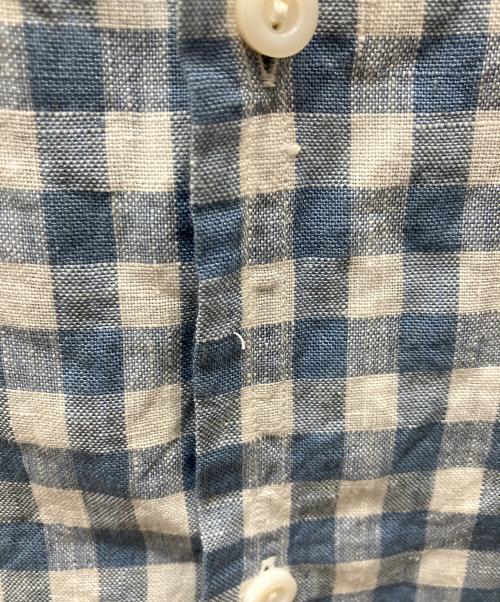 POST O'ALLS（ポストオーバーオールズ）POST O'ALLS (ポストオーバーオールズ) NEUTRA 4 S/S - Linen Block Check ブルー×ホワイト サイズ:Ｍの古着・服飾アイテム