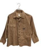 POST O'ALLSポストオーバーオールズ）の古着「Engineers' Jacket : herringbone print corduroy」｜ブラウン