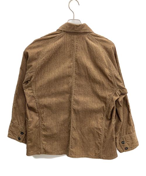 POST O'ALLS（ポストオーバーオールズ）POST O'ALLS (ポストオーバーオールズ) Engineers' Jacket : herringbone print corduroy ブラウン サイズ:Mの古着・服飾アイテム