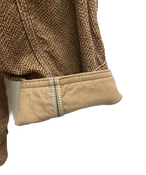 POST O'ALLS（ポストオーバーオールズ）POST O'ALLS (ポストオーバーオールズ) Engineers' Jacket : herringbone print corduroy ブラウン サイズ:Mの古着・服飾アイテム