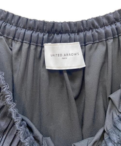 UNITED ARROWS（ユナイテッドアローズ）UNITED ARROWS (ユナイテッドアローズ) オーガンジー ポケット プリーツスカート ブラック サイズ:FREEの古着・服飾アイテム