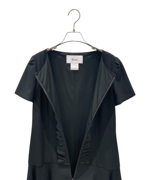 Rene（ルネ）Rene (ルネ) フロントフリルワンピース ブラック サイズ:36の古着・服飾アイテム