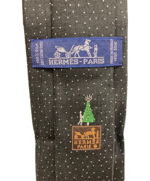 HERMES（エルメス）HERMES (エルメス) シルクネクタイ ブラック サイズ:-の古着・服飾アイテム