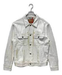 DIESEL（ディーゼル）の古着「D-BARCY/ペイントデニムジャケット」｜ホワイト