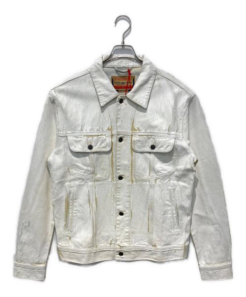 DIESEL（ディーゼル）DIESEL (ディーゼル) D-BARCY/ペイントデニムジャケット ホワイト サイズ:Mの古着・服飾アイテム
