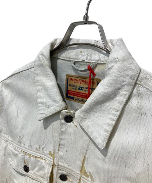 DIESEL（ディーゼル）DIESEL (ディーゼル) D-BARCY/ペイントデニムジャケット ホワイト サイズ:Mの古着・服飾アイテム