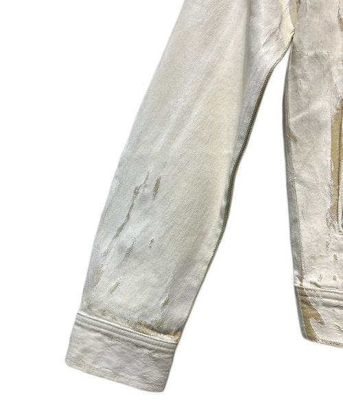 DIESEL（ディーゼル）DIESEL (ディーゼル) D-BARCY/ペイントデニムジャケット ホワイト サイズ:Mの古着・服飾アイテム