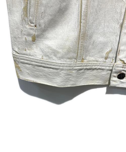 DIESEL（ディーゼル）DIESEL (ディーゼル) D-BARCY/ペイントデニムジャケット ホワイト サイズ:Mの古着・服飾アイテム