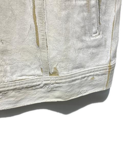 DIESEL（ディーゼル）DIESEL (ディーゼル) D-BARCY/ペイントデニムジャケット ホワイト サイズ:Mの古着・服飾アイテム