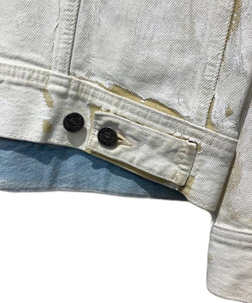 DIESEL（ディーゼル）DIESEL (ディーゼル) D-BARCY/ペイントデニムジャケット ホワイト サイズ:Mの古着・服飾アイテム