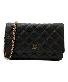 CHANEL（シャネル）の古着「マトラッセチェーンショルダーウォレット」｜ブラック