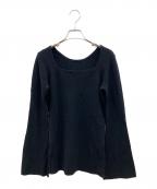 Plageプラージュ）の古着「Noil silk Square ニット　26年モデル」｜ブラック