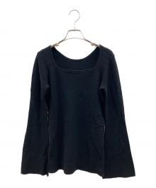 Plage（プラージュ）の古着「Noil silk Square ニット　26年モデル」｜ブラック