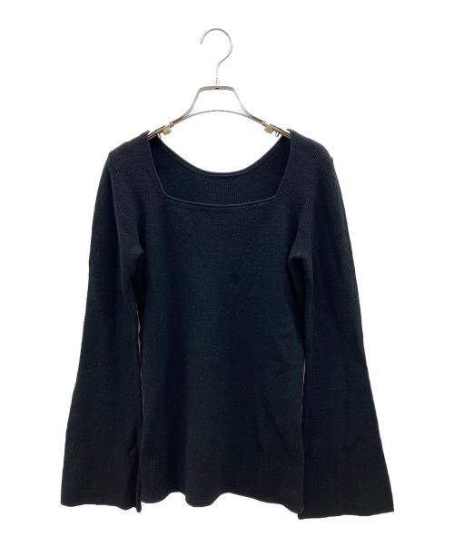 Plage（プラージュ）Plage (プラージュ) Noil silk Square ニット　26年モデル ブラック サイズ:Fの古着・服飾アイテム