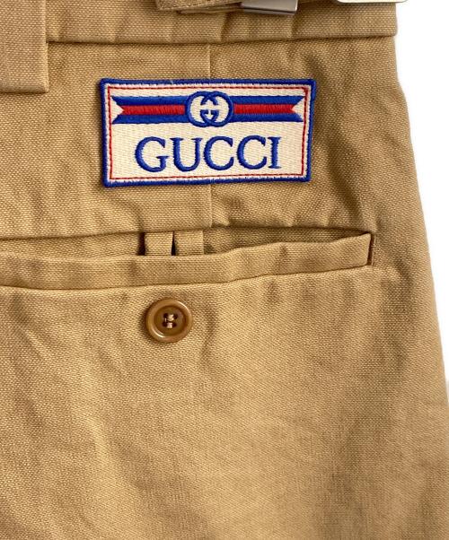 GUCCI（グッチ）GUCCI (グッチ) サイドベルトタックパンツ ベージュ サイズ:44の古着・服飾アイテム