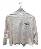 SEESEEシーシー）の古着「ボーダーロングスリーブTシャツ」｜オレンジ