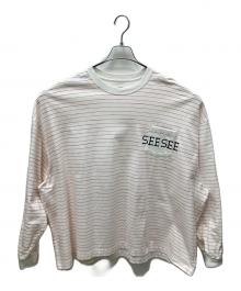 SEESEE（シーシー）の古着「ボーダーロングスリーブTシャツ」｜オレンジ
