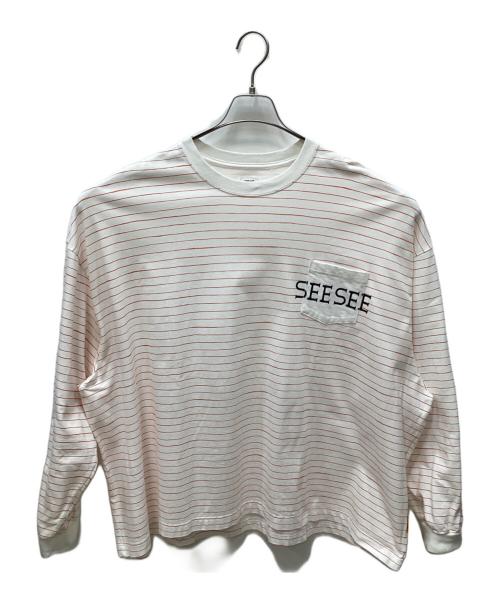 SEESEE（シーシー）SEESEE (シーシー) ボーダーロングスリーブTシャツ オレンジ サイズ:XLの古着・服飾アイテム