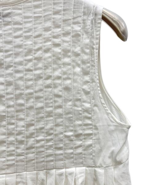 L'AUBE BLANC（ローブ ブラン）L'AUBE BLANC (ローブ ブラン) Cotton Tiered Volume Blouse ホワイト サイズ:Fの古着・服飾アイテム