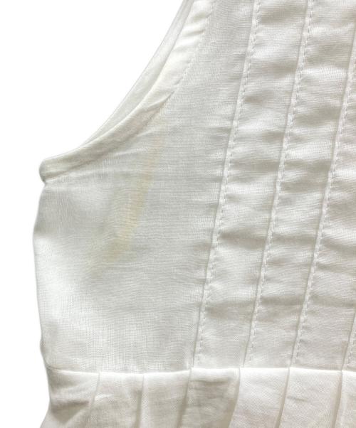 L'AUBE BLANC（ローブ ブラン）L'AUBE BLANC (ローブ ブラン) Cotton Tiered Volume Blouse ホワイト サイズ:Fの古着・服飾アイテム