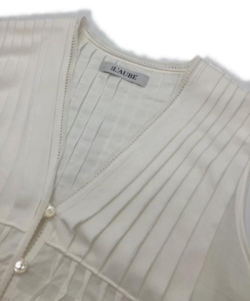 L'AUBE BLANC（ローブ ブラン）L'AUBE BLANC (ローブ ブラン) Cotton Tiered Volume Blouse ホワイト サイズ:Fの古着・服飾アイテム
