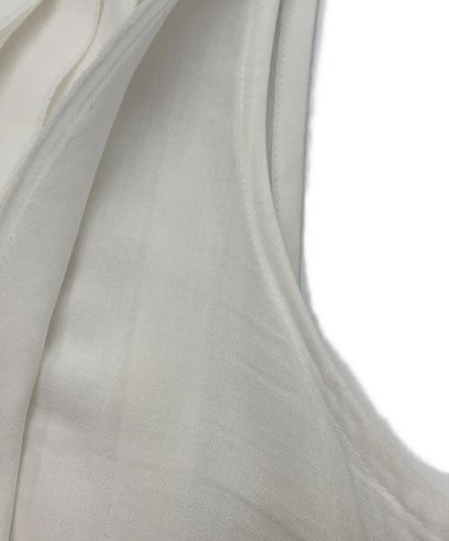 L'AUBE BLANC（ローブ ブラン）L'AUBE BLANC (ローブ ブラン) Cotton Tiered Volume Blouse ホワイト サイズ:Fの古着・服飾アイテム