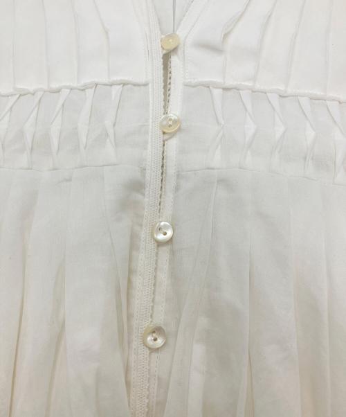 L'AUBE BLANC（ローブ ブラン）L'AUBE BLANC (ローブ ブラン) Cotton Tiered Volume Blouse ホワイト サイズ:Fの古着・服飾アイテム