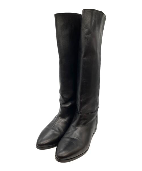 CORSO ROMA 9（コルソローマノーヴェ）CORSO ROMA 9 (コルソローマノーヴェ) GRACE CONTINENTAL (グレースコンチネンタル) レザーロングブーツ ブラック サイズ:38の古着・服飾アイテム