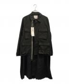 sacai×WTAPSサカイ×ダブルタップス）の古着「COTTON BACK SATIN COAT」｜ブラック