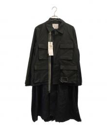 sacai×WTAPS（サカイ×ダブルタップス）の古着「COTTON BACK SATIN COAT」｜ブラック
