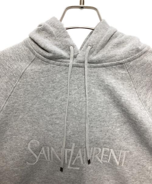 Saint Laurent Paris（サンローランパリ）Saint Laurent Paris (サンローランパリ) ロゴ刺繍プルオーバーパーカー グレー サイズ:Lの古着・服飾アイテム