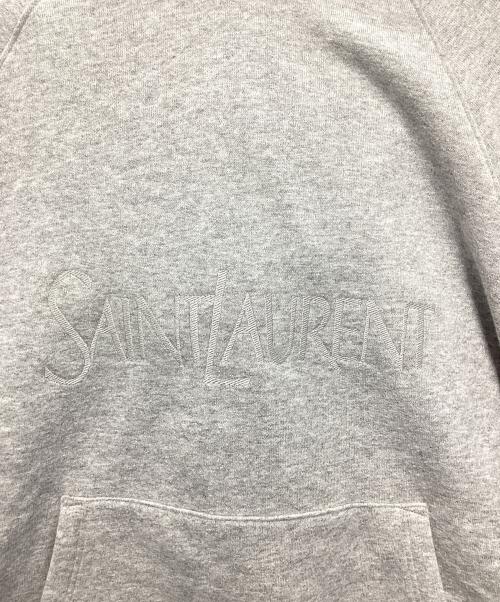 Saint Laurent Paris（サンローランパリ）Saint Laurent Paris (サンローランパリ) ロゴ刺繍プルオーバーパーカー グレー サイズ:Lの古着・服飾アイテム