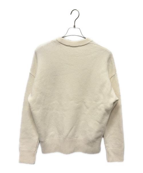 AMI PARIS（アミ パリス）AMI PARIS (アミ パリス) ハートロゴクルーネックニット ホワイト サイズ:Sの古着・服飾アイテム