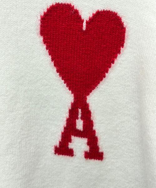 AMI PARIS（アミ パリス）AMI PARIS (アミ パリス) ハートロゴクルーネックニット ホワイト サイズ:Sの古着・服飾アイテム